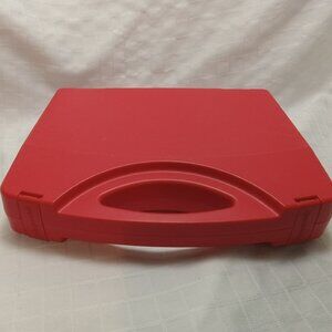Playmobil red carrying case made of durable plastic, big model